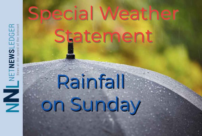 Special Weather Statement for Rainfall on Sunday is in effect