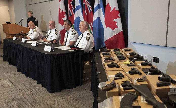 Deputy Chief James Ramer, OPP Acting Chief Superintendent Karl Thomas, RCMP Chief Superintendent Michael Lesage, York Deputy Chief Brian Bigras