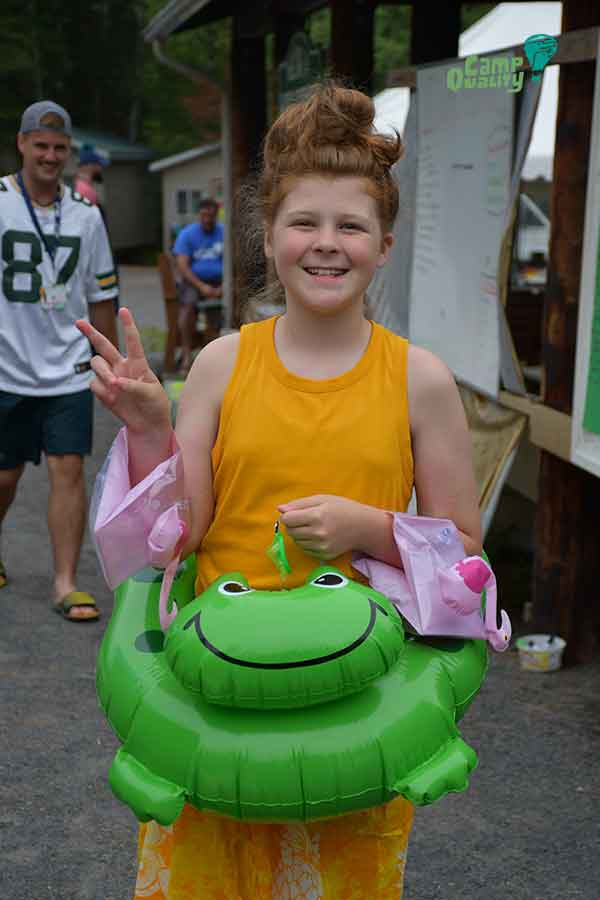 Camper Nevaya showing off her beach floaties!