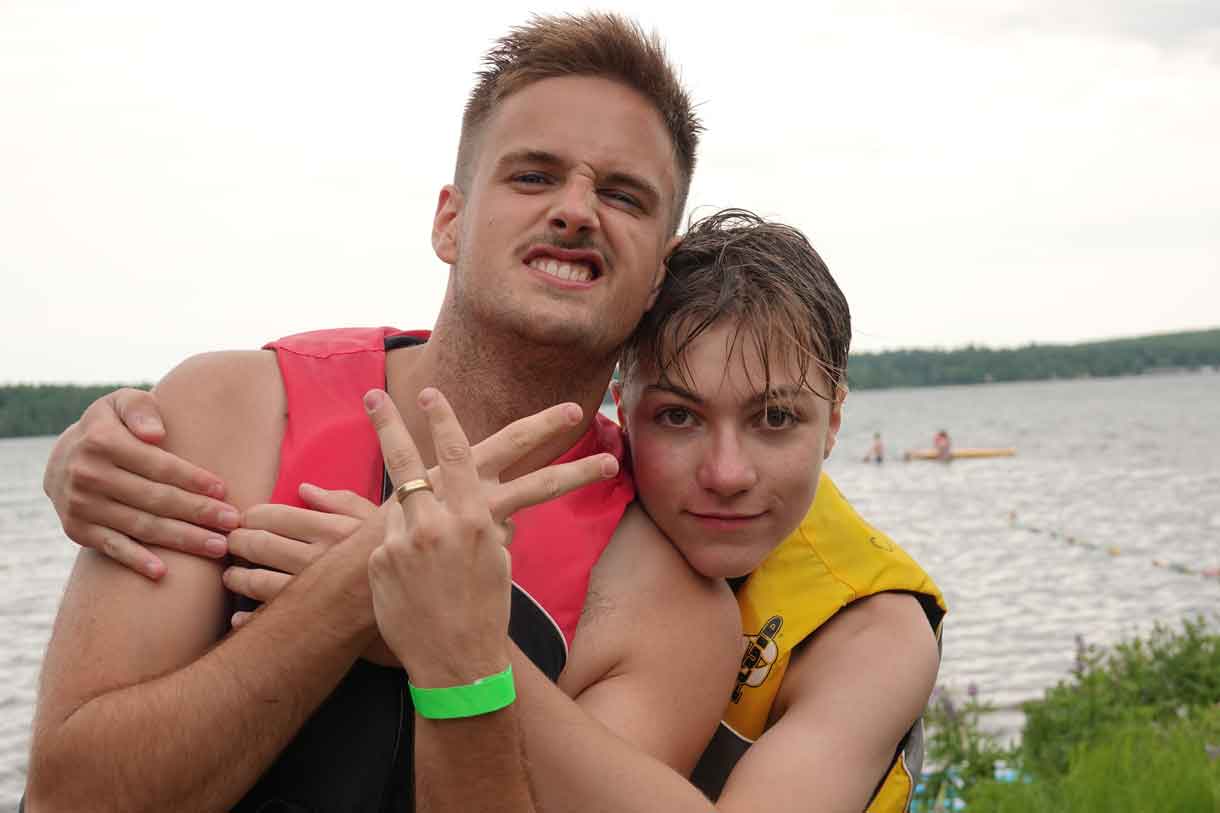 Camper Noah and his Companion Jon enjoying some time at the waterfront today.