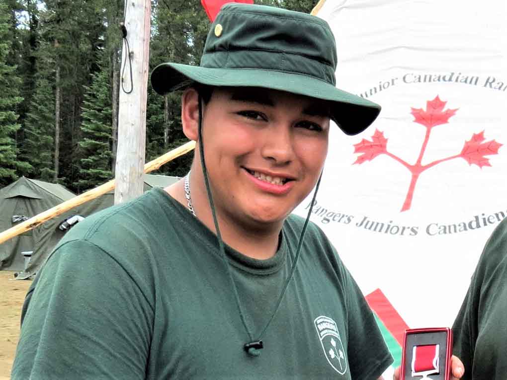 Junior Canadian Ranger Daniel Bottle of Lac Seul. Photo Credit Sgt Peter Moon Canadian Rangers