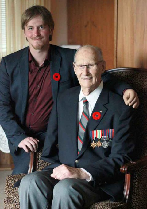 Second World War amputee veteran Lloyd Brown shares a special bond and Remembrance Day tradition with Sean Borle.