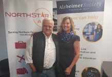 North Star Air Hosts Alzheimer Coffee Break(R) Across the Region North Star Air's Frank Kelner with Alzheimer's Thunder Bay's Lucy Black
