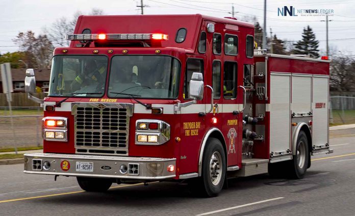 Thunder Bay Fire Rescue Pumper Unit on River Street