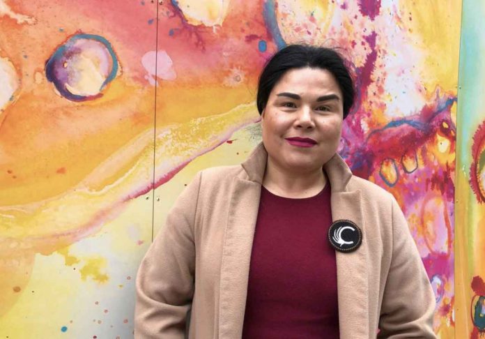 Jenn Harper, founder of the indigenous women’s social enterprise 'Cheekbone Beauty', poses for a photo in Toronto, Canada on 16 January 2020. Thomson Reuters Foundation/Belinda Goldsmith