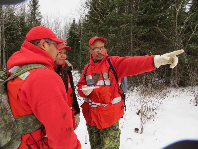 Master Corporal Charlie Barkman a search party during training in Sachigo Lake - Image Sgt Peter Moon