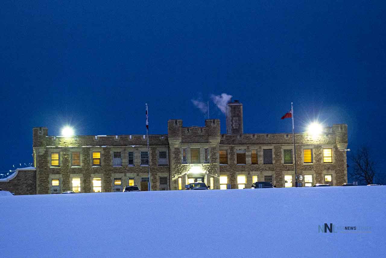 Thunder Bay District Jail shot at night. January 23 2020