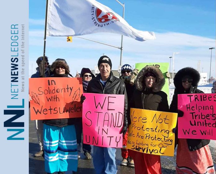 A peaceful demonstration was held in Timmins, Saturday, February 29