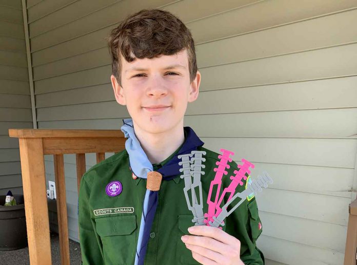 12-year-old Scout Quinn Callander creates ear guards