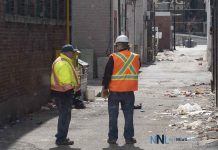 Thunder Bay – City Stepping Up says Mayor Mauro Thunder Bay Roads Crew surveying lane