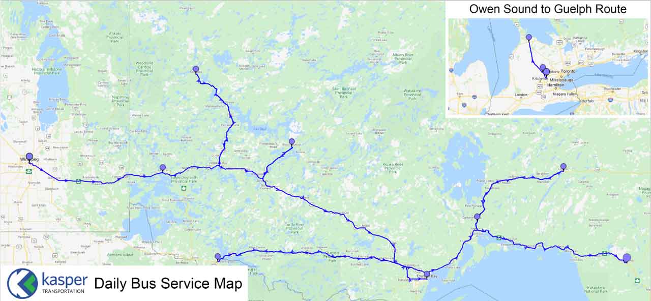 Kasper Transportation Service Map