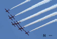 Canadian Snowbirds / CF-18 Demonstration Team’s 2021 theme is Strong at Home RCAF RCAF Snowbirds over Thunder Bay on May 11 2020 in Operation Inspire