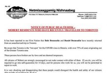 Unauthorized Toronto Trip Results in First Nation Members Being Deemed Trespassers Netmizaaggamig Nishnaabeg