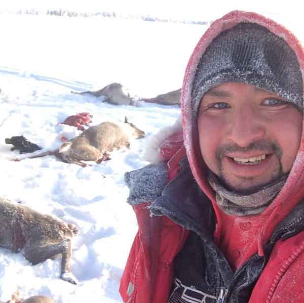 Master Corporal Angus Miles, shown in this Facebook photograph, is one of Fort Severn Canadian Rangers harvesting food for his community.