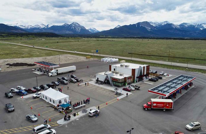 Bearspaw Kananaskis Travel Centre offers highway travellers an Esso gas bar and a Tim Hortons — adjacent to the Stoney Nakoda Resort & Casino.