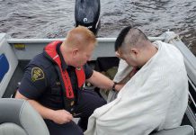 OPP and Superior EMS Rescue Two Men from Dog Lake Life Jackets likely saved two men rescued from Dog Lake - Image OPP