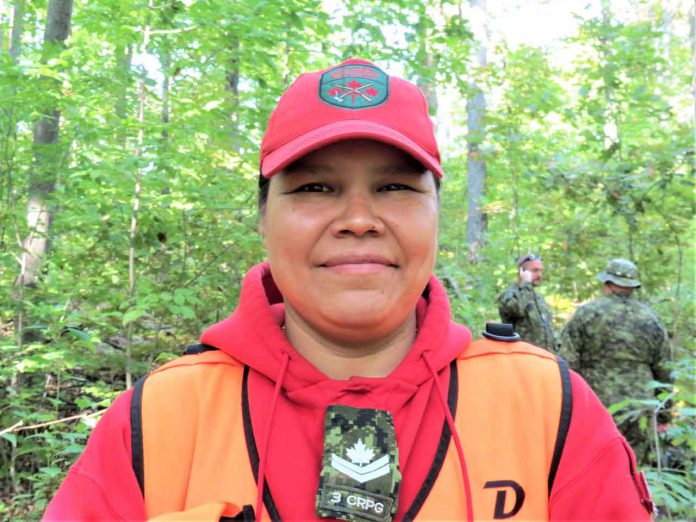 Master Corporal Pamela Chookomoolin found the missing woman. credit Sergeant Peter Moon, Canadian Rangers