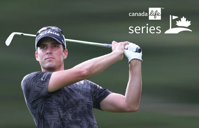 LONDON,ON - SEPTEMBER 15: James Allenby plays in the Fourth Round in the Canada Life Championship on the MacKenzie Tour on September 15, 2019 at Highland Country Club in London, Ontario, Canada. Photo by Claus Andersen/MacKenzie Tour