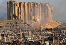Lebanese offer spare beds to Beirut blast victims A general view shows the damage at the site of Tuesday's blast in Beirut's port area, Lebanon August 5, 2020. REUTERS/Mohamed Azakir