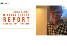 October 26, 2020 – Missing 13-Year-Old Male in Thunder Bay Missing