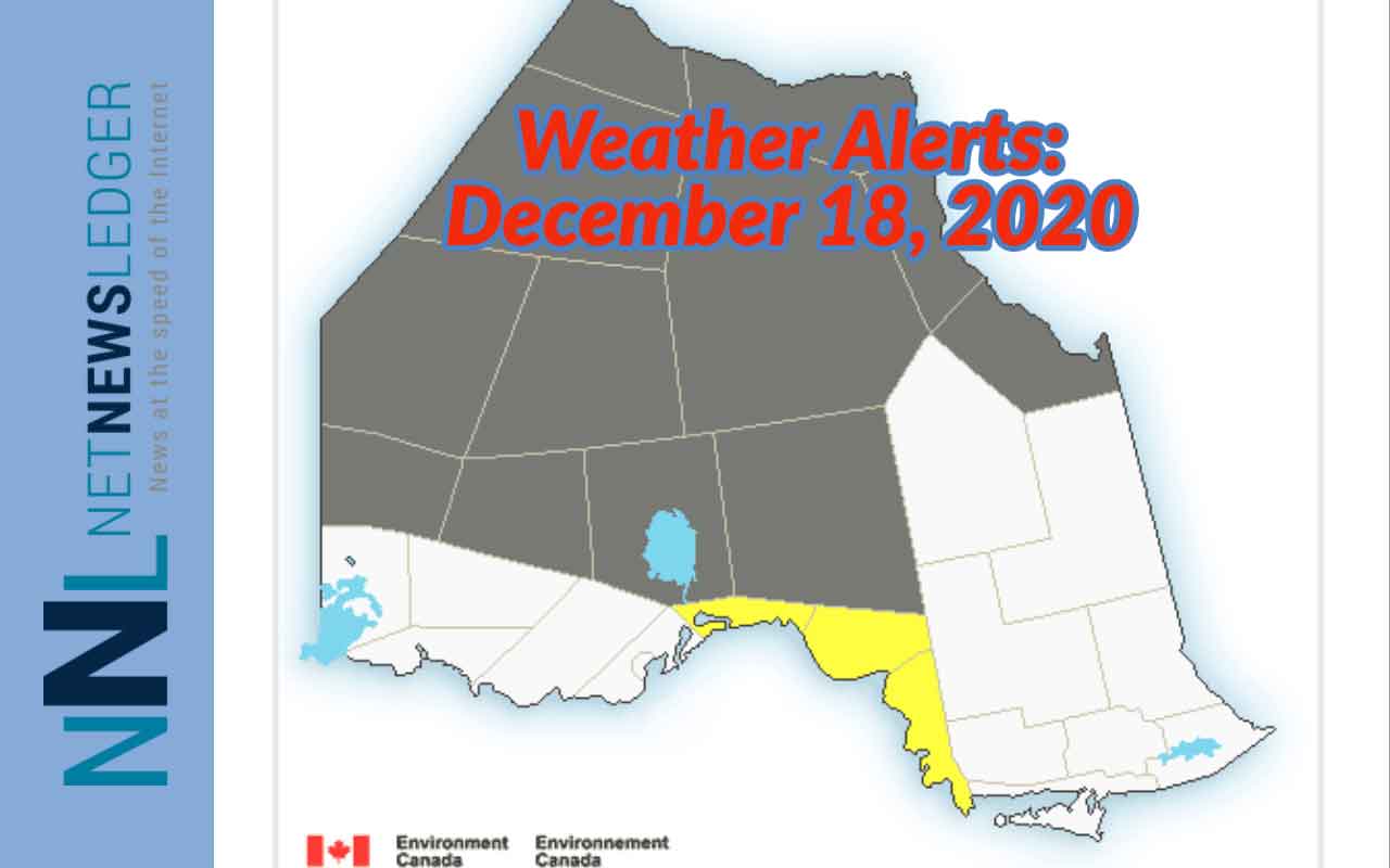 Weather Warnings and Advisories December 18, 2020