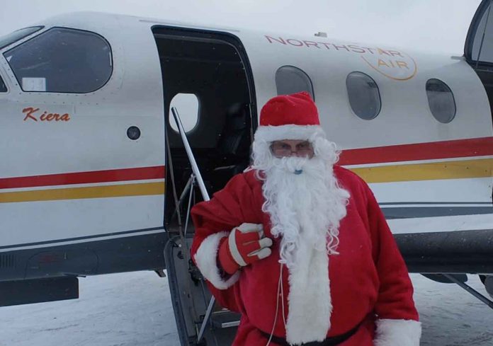 Santa arrived in Pikangikum on a Special North Star Air flight onboard 