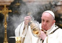 Catholic Church Repudiates Doctrine of Discovery and Acknowledges Past Wrongs Against Indigenous Peoples ope Francis leads the Mass on Christmas Eve in St. Peter's Basilica amid the coronavirus disease (COVID-19) pandemic at the Vatican December 24, 2020. Vincenzo Pinto/?Pool via REUTERS