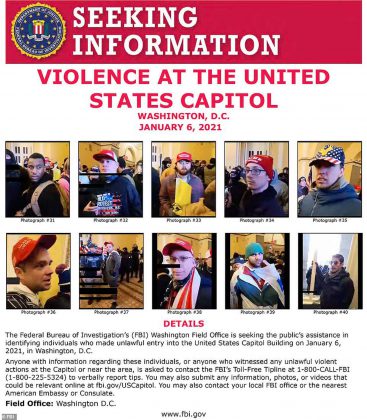 FBI Wanted Poster Capital Hill Riot