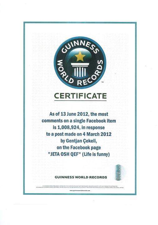 Guinness World Record Holder Gentjan Cekeli