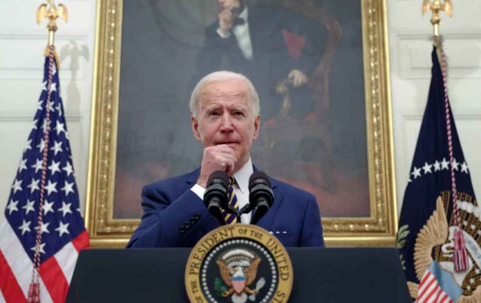 U.S. President Joe Biden speaks about his administration's plans to respond to the economic crisis, in the State Dining Room at the White House in Washington, U.S., January 22, 2021. REUTERS/Jonathan Ernst