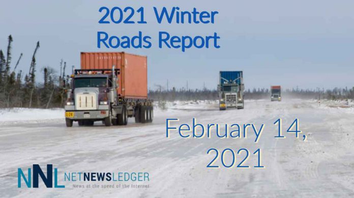 February 14 2021 Update on Winter Roads