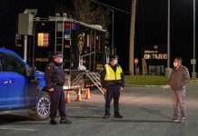 Minister Greg Rickford – Ontario Manitoba Boundary Restrictions in Effect Until at Least June 16 Minister Rickford at the Ontario Manitoba Borrder