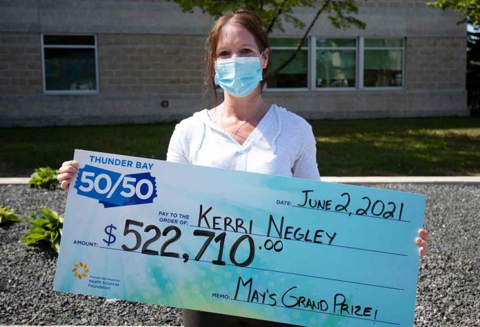 erri Negley from Kakabeka won last month's Thunder Bay 50/50, taking home the $522,720 cash jackpot. This is the final week to purchase tickets into June's Grand Prize draw, taking place on Friday, June 25th. June's Grand Prize is nearly $400,000 and rising by the minute!