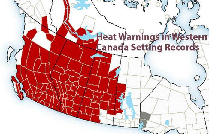 Western Canada under Heat Warnings