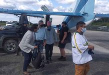 Ford government faces backlash over Northern Road Link project from Neskantaga NDP Leader Singh with MP Charlie Angus and MPP Sol Mamakwa in Neskantaga. Photo by Ben Sakanee