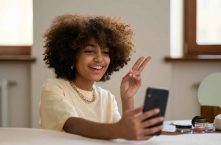 Woman-on-a-smartphone