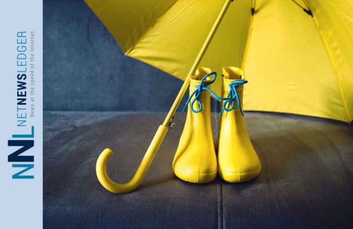 Weather Update Rain Boots and Umbrella