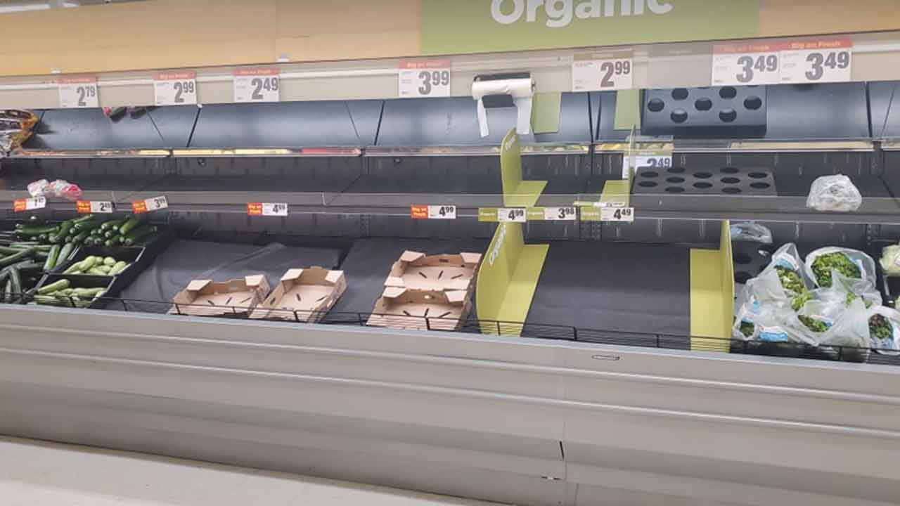 Empty Grocery shelves in Thunder Bay