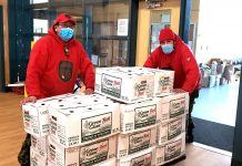 Indigenous Services Canada Update on COVID-19 Master Corporal Leo Oskineegish from Nibinamik, left, and Ranger Kyle Linklater of Moose Factory organize emergency food supplies for Mishkeegogamang First Nation. Both Rangers are members of a mobile Ranger team that flew to the community to help it in its COVID crisis. Credit Sergeant Richard Mifflin, Canadian Army