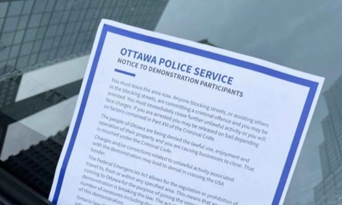 Ottawa Police Notice to Protestors