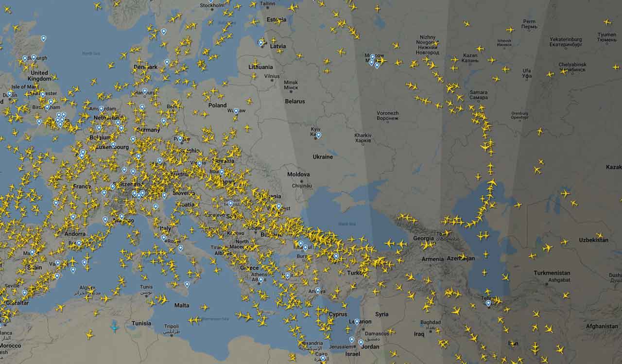 Courtesy of Flightradar24.com