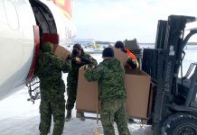 Canadian Rangers in Midst of Major Resupply in Ontario’s North Soldiers load supplies onto an aircraft at Pickle Lake airport. Credit Major Tom Bell, Canadian Army