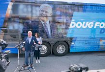 Progressive Conservative Leader Doug Ford Hops on Yes Express PC Leader Doug Ford