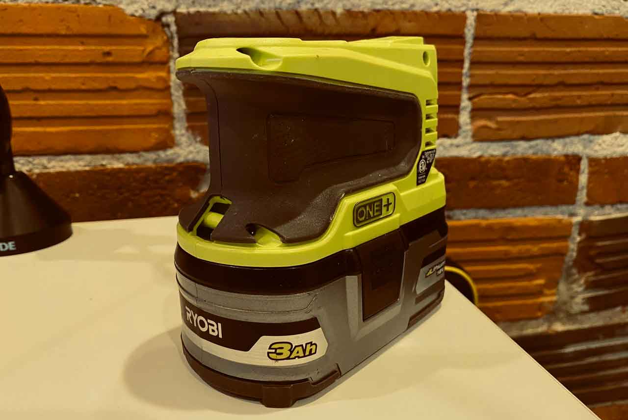 This 18 volt Ryobi Inverter can keep your smartphones, and even power your laptop. Plus it has a built in LED light