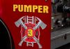 Thunder Bay Fire Rescue Stops High Street South Fire from Spreading to Nearby Home Thunder Bay Fire Rescue Pumper