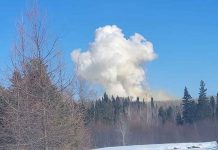 Unconfirmed Earthquake or Seismic Event Reported North of Thunder Bay Image of explosion North of Thunder Bay