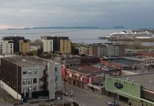 Science NORTH Plans New Home on Waterfront Thunder Bay's downtown Waterfront District looking toward Pier Six where the Viking Octantis is docked