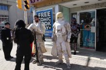 Thunder Con characters at Free Comic Book Day 2022 at Hill City Comics