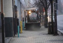 Spring Street Sweeping Program Rolls Out Across Thunder Bay Starting April 28 Sidewalk sweeping in Thunder Bay Waterfront District