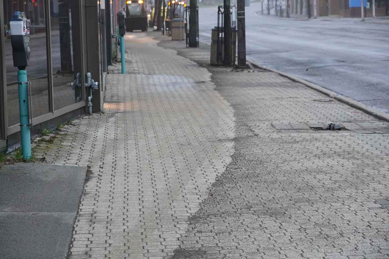 Sidewalk sweeping in Thunder Bay